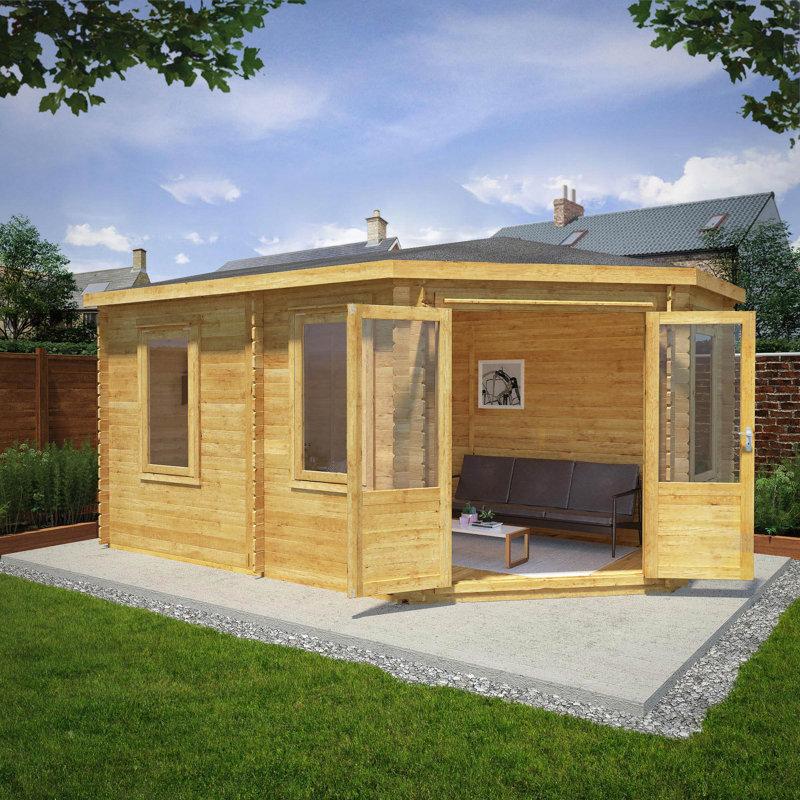 Mercia 16ft x 10ft Corner Lodge Grande Log Cabin (28mm)