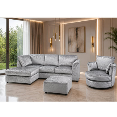 4 Seater Velvet Sofa & Chaise