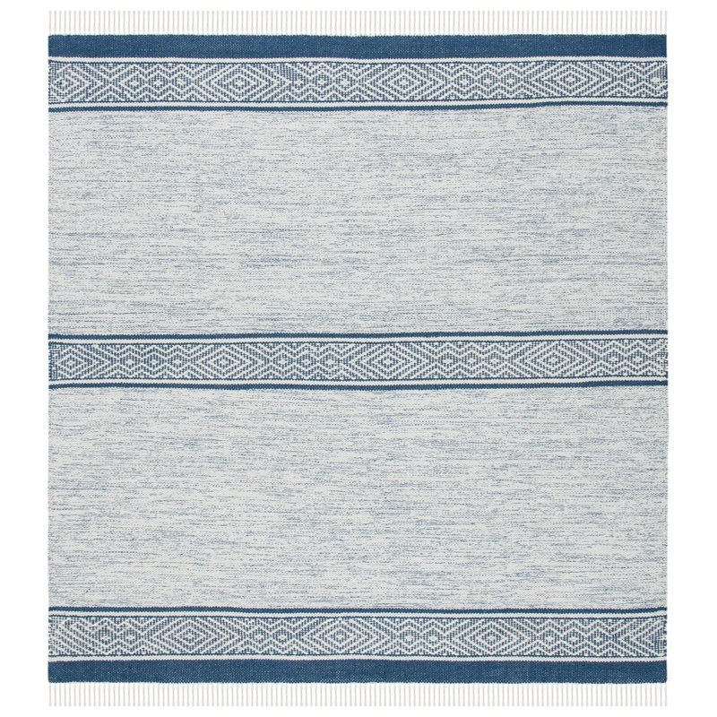 Montauk Hand Loomed Cotton Geometric Rug, Square 6'