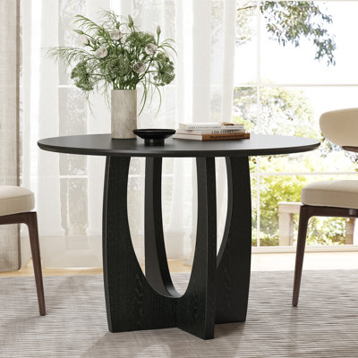 42" Cross Legs Soild Wood Dining Table Cross Legs Round Kitchen Tables