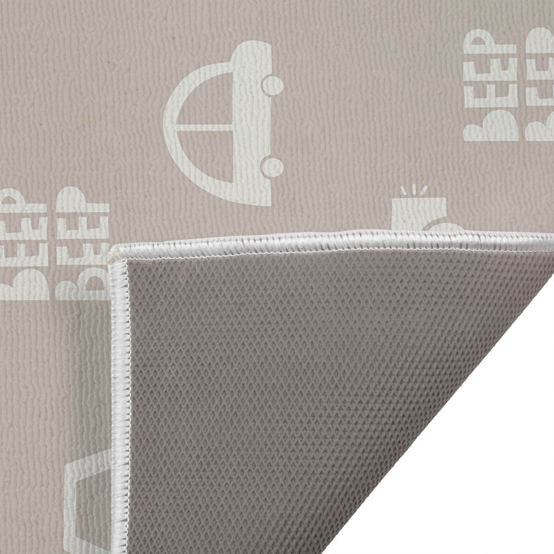 Tapis de toilette rectangulaire antidérapant Beep, Taupe, Ivory