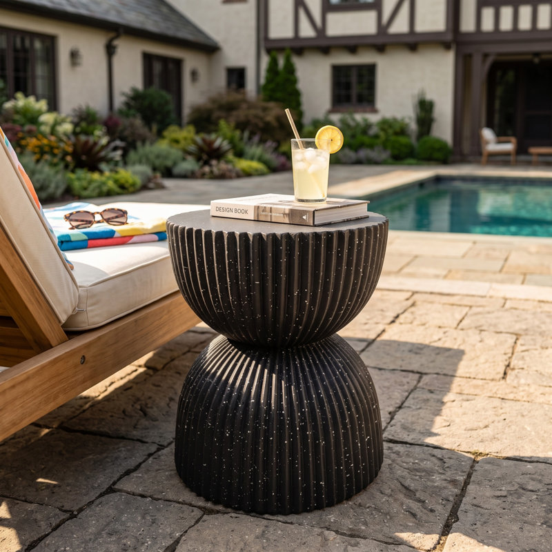 Table d'appoint en sablier Alven, Noir