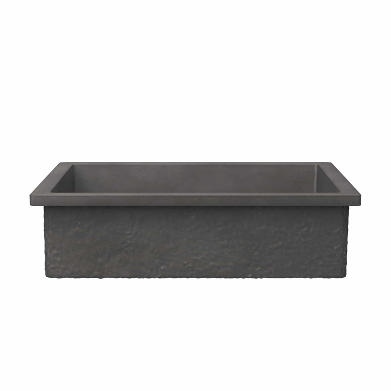 Lavabo de salle de bain rectangulaire encastré en béton 21 po Anacapa, Ardoise