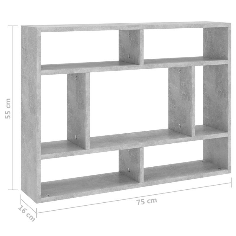 Gleich 7 Piece Cube Shelf, Concrete Grey