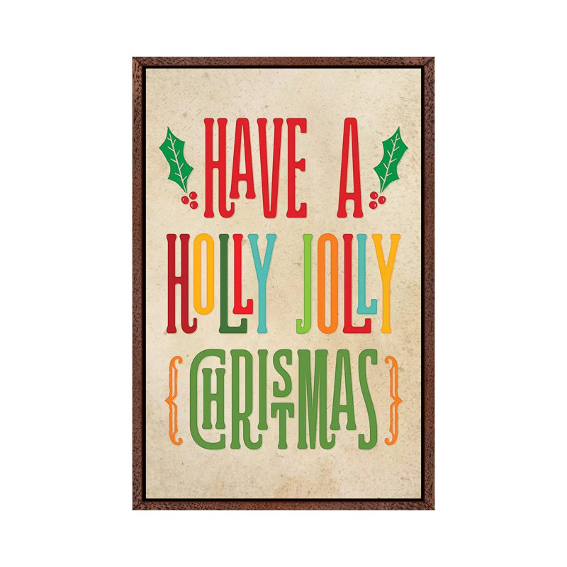 Colourful Christmas I - Print on Canvas, Classic Brown Wood Framed, 101.6 cm H x 66.04 cm W