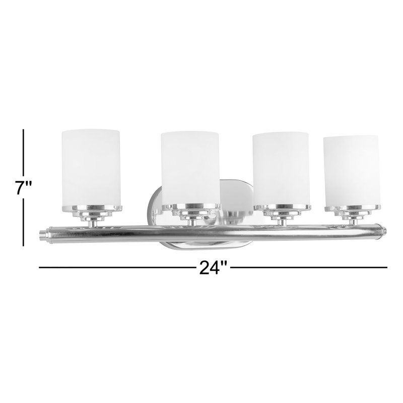 Éclairage pour meuble-lavabo 4 lumières Chadford, Nickel brossé / Opale satinée