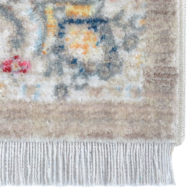 Beier Washable Area Rugs - Perfect for Living Room, Bedroom, Kids Room - Non-Slip, Pet & Child Friendly - MACHINE MADE POLYESTER AREA RUGS - Rectangle |Beige Black Color, Classic Oriental Traditional Design, Low Pile