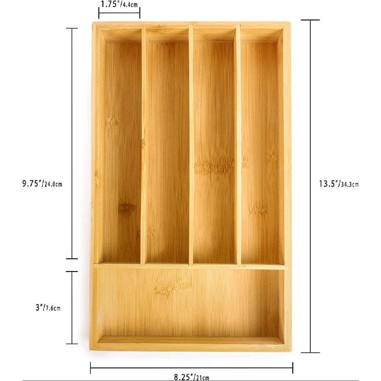 Royal Craft Wood Bamboo Kitchen Drawer Organizer (beige, 5-slot