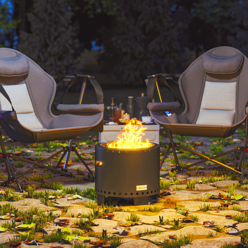 Round Steel Charcoal Smokeless Fire Pit
