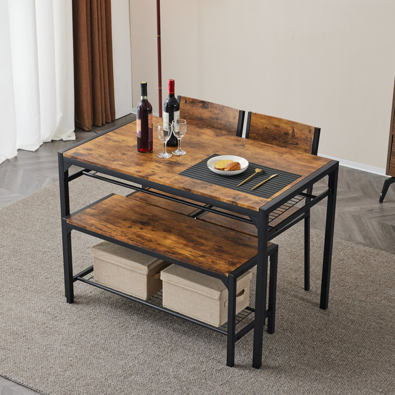 Bryleah 4 - Person Four Leg Dining Set, Brown