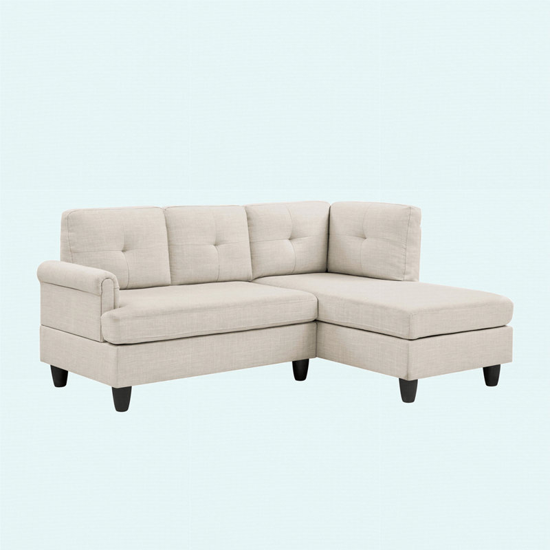 Canapé modulaire 2 pièces rembourré, Polyester beige