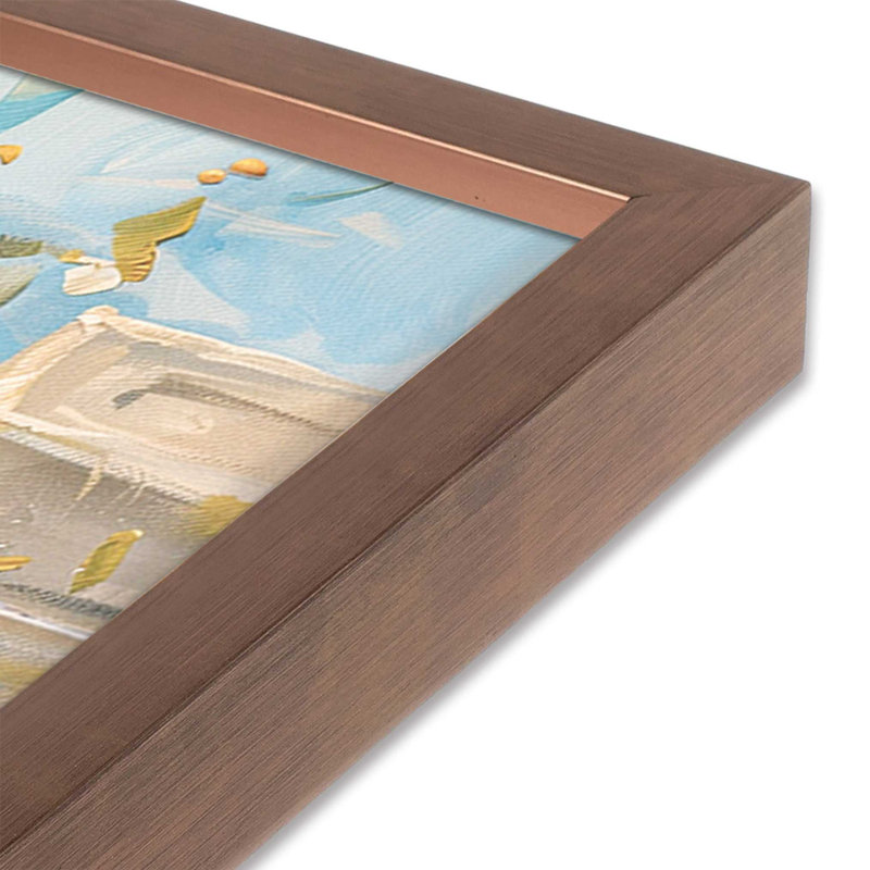 Positano Paradise, impression encadrée sur papier par Azure Artisanal Studio, Rose poudre, H 15 po x l 12 po x P 1,25 po