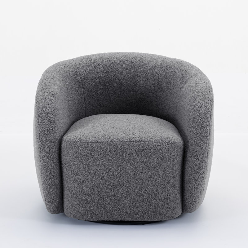 Fauteuil demi-tonneau Katherline, Mélange de polyester gris