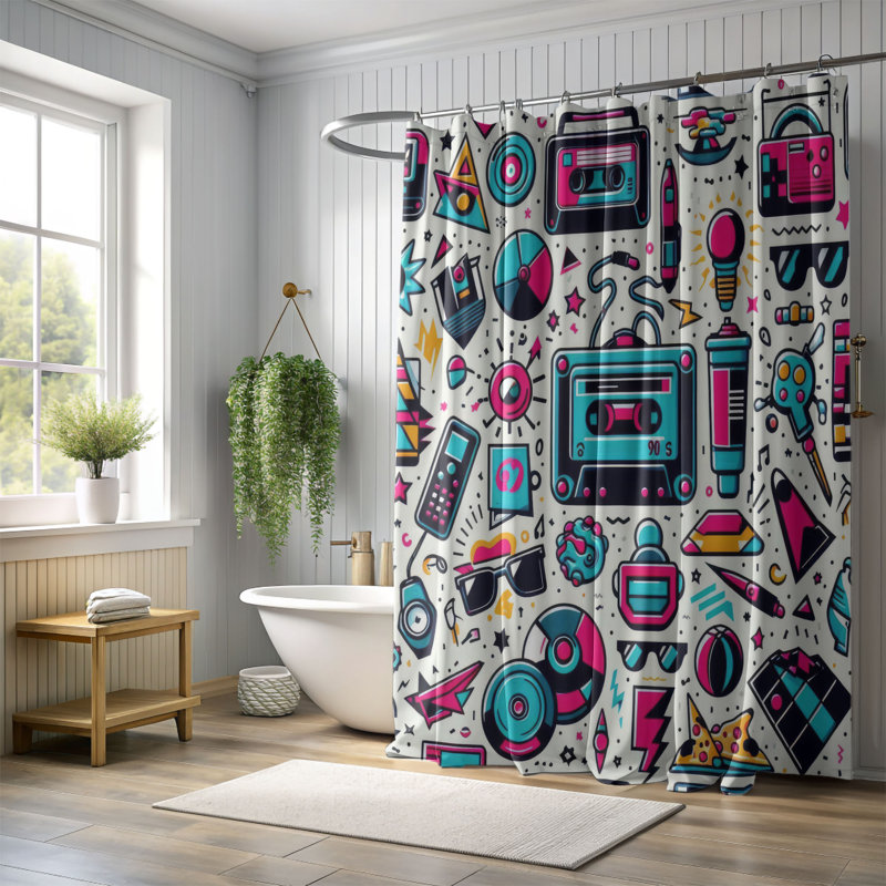 Rideau de douche standard 1 pièce Fasolak, H 74 po x l 71 po
