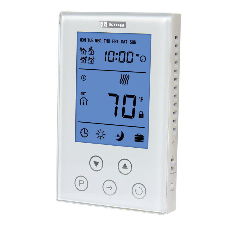 White Digital Programmable Thermostat with Touch Screen