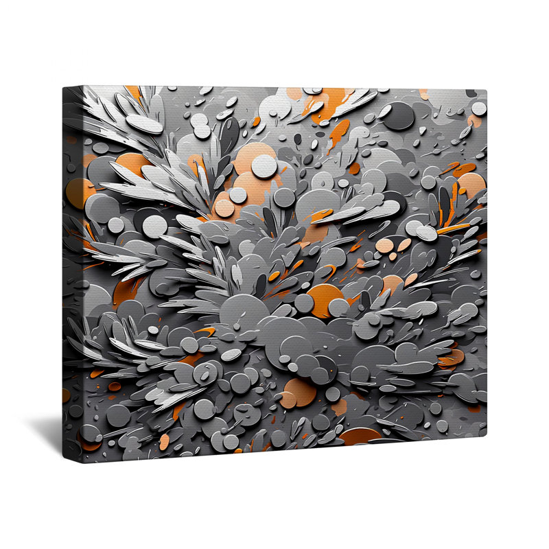Toile abstraite et grise avec cercles gris, 20 po x 24 po