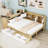 2 Drawers Wood Daybed with Built-in-Desk and Bookcase-357420674-357420732