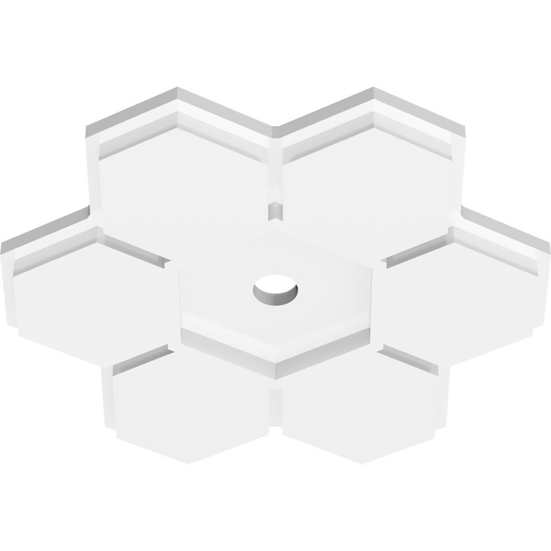 12"OD x 1"ID x 4"C x 1"P Daisy Architectural Grade PVC Contemporary Ceiling Medallion, 1" H x 12" W x 12" D