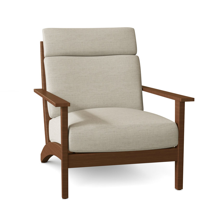 Kennebunkport Patio Chair with Cushions, Oak, No welt + Standard fill, Perigold Ishi Anthracite