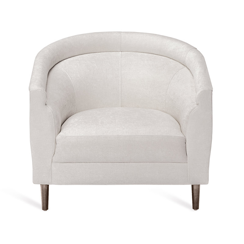 Fauteuil demi-tonneau Capri, 100 % polyester perle, Gris glacé
