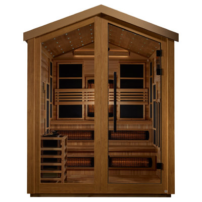 Dynamic Saunas Kaskinen 6-Person Barn Hybrid (Puretech Full Spectrum IR And Traditional Stove) Outdoor Sauna