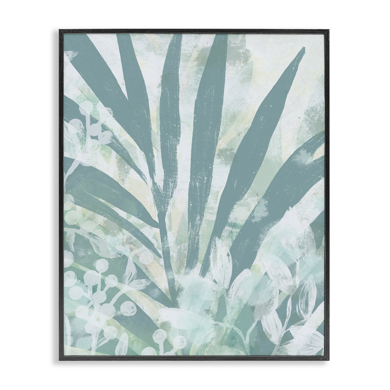 Éclaboussure de palmier, June Erica Vess bg-050, Giclée encadrée noir minuit, H 30 po x l 24 po