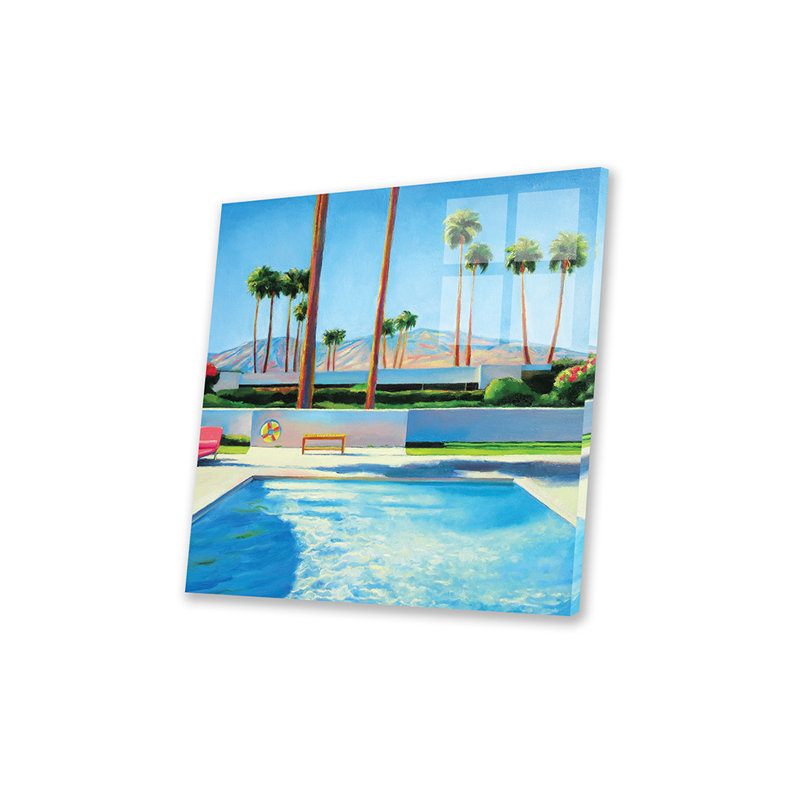 Palm Springs Pool - impression sans cadre, H 24 po x l 24 po x P 0,25 po