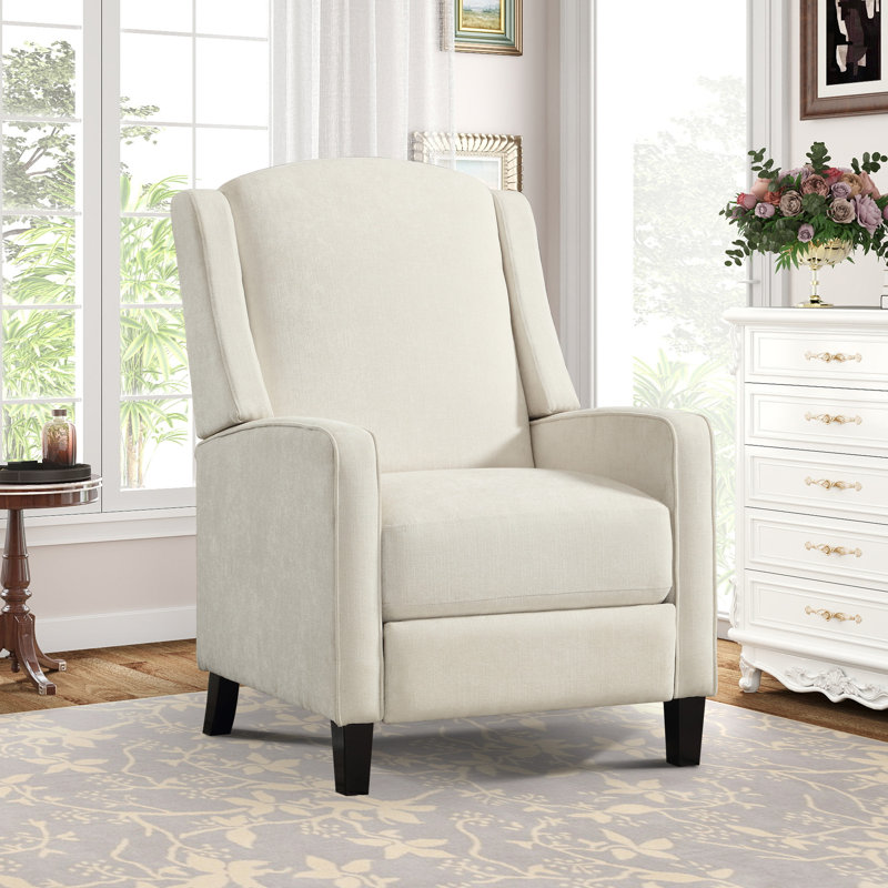 Fauteuil inclinable 27,9 po de largeur moderne et rembourré, Beige