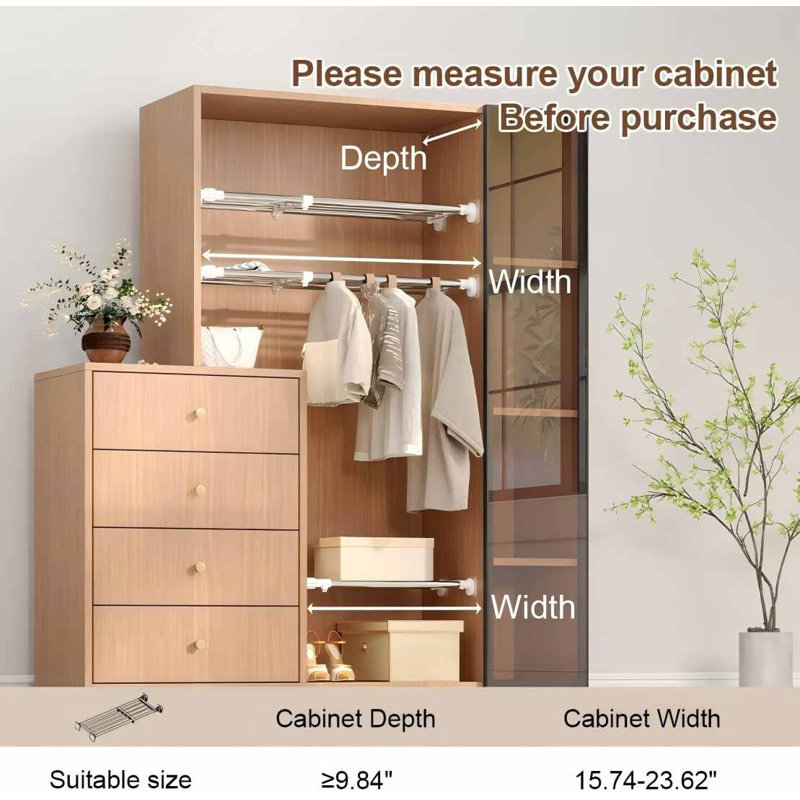 Placard de rangement pour tablette et tige de rangement extensible et réglable