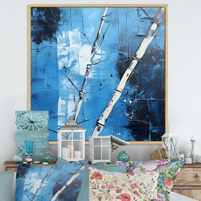 Serenity In Wild Blue Bamboo V sur impression sur toile
