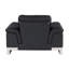 Chaise noire en cuir véritable-26164617
