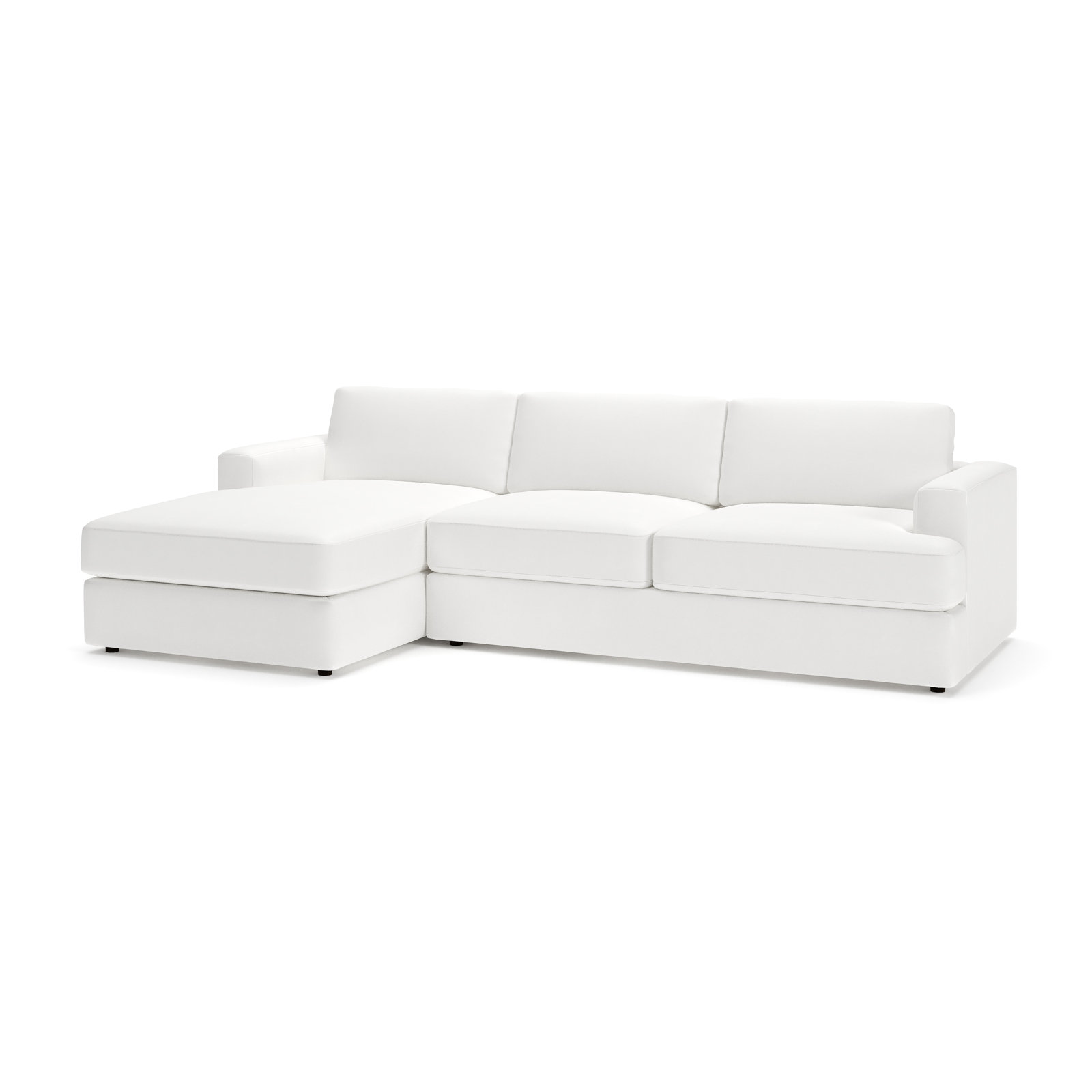 Cayden Sectional with Chaise, Bayou Off White Canvas, Left Hand Facing