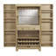 Armoire de bar American Heritage Port Royal avec support à vin, rangement pour verres à pied et plan de travail en granit, finition chêne blanc