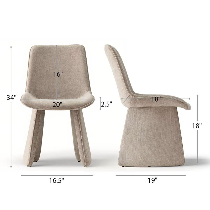 Hennigan Textured Fabric Dining Chairs, Taupe