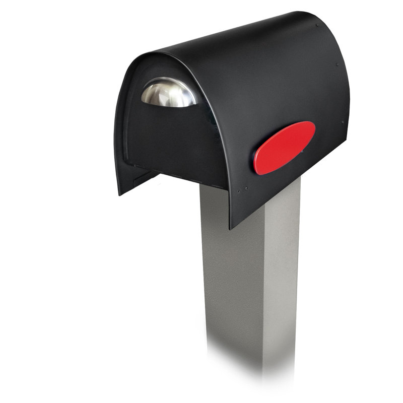 Matte Black Stainless Steel Post Mounted Mailbox