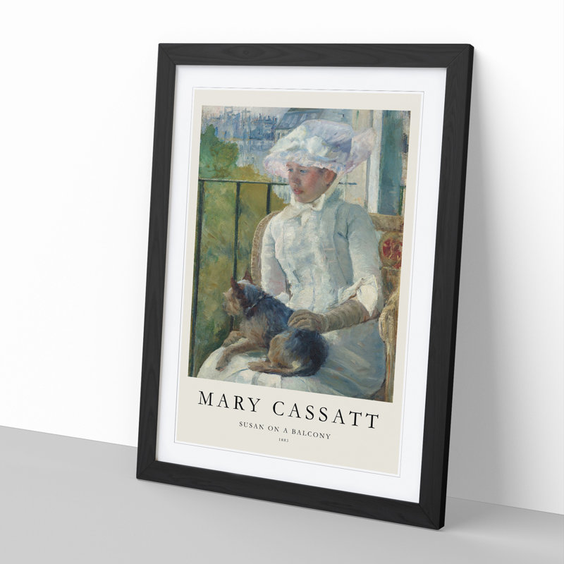 Young Girl at a Window Print by Mary Cassatt - Picture Frame Painting, 48cm H x 36cm W x 2cm D, Black