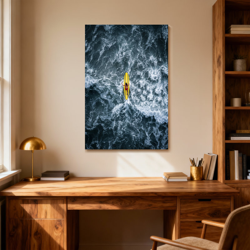 Paysage et nature, vue de l'océan, vagues, kayak, aventure, H 18 po x l 12 po