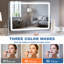 Rectangle LED Mirror, Touch Control Stepless 3 Colours Temperature & Dimmable Light -114267832