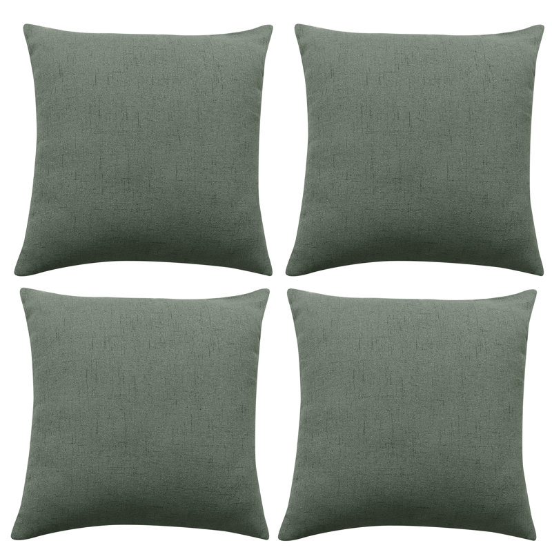 Reversible Pillow Cover, 18" x 18", Gray Green