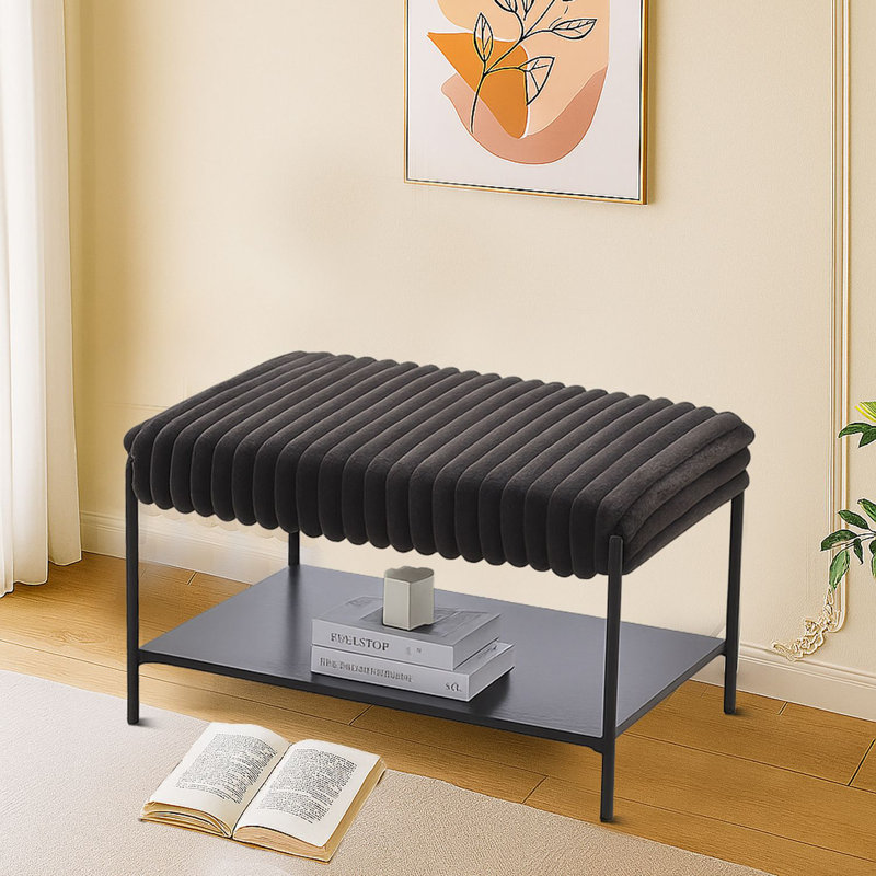 Repose-pieds avec rangement et repose-pieds Modern, Gris anthracite