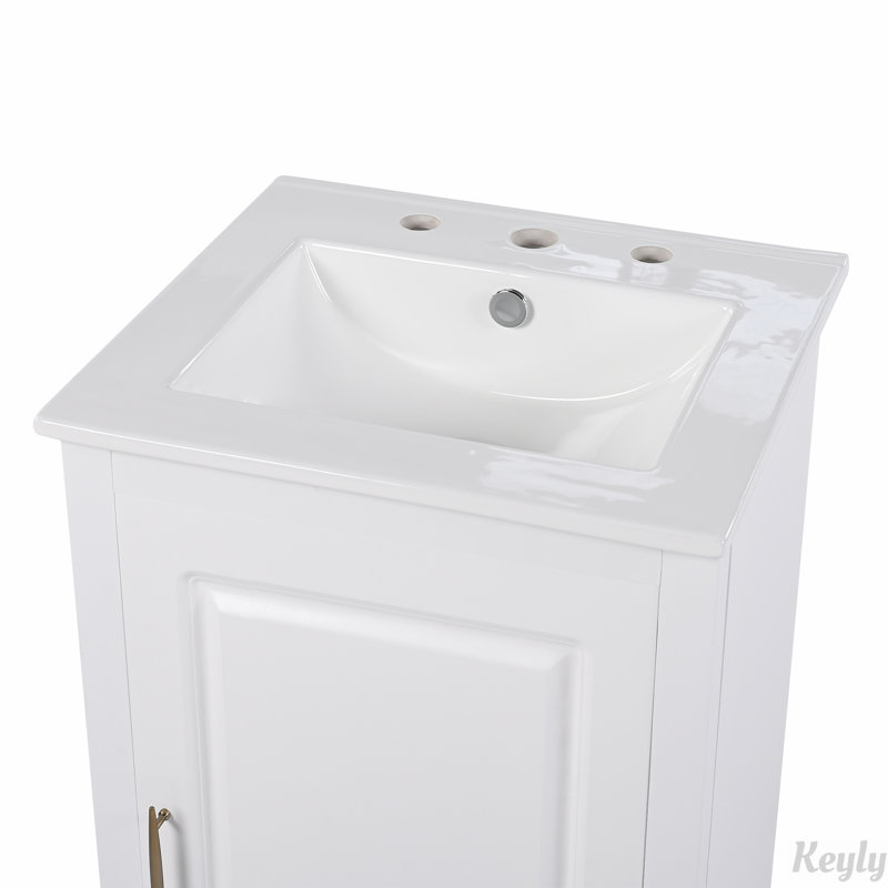 Meuble-lavabo 20,3 po avec lavabo, Blanc