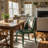Saddle Leather Dining Chair Upholstered Side Chair With Padded Seat, Armless Vanity Chair With Metal Frame For Dining Living Room Vanity Office, Green-117454509-123277729-119461278