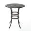 Table de bar traditionnelle en fonte d'aluminium avec plateau de couleur bronze foncé, aspect rouille, porte-parapluie central, 96,5 cm (L) x 96,5 cm (P), structure et insert, 94 cm de large x 105,4 cm de hauteur