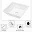 Lavabo vasque de salle de bain carré en céramique 16 x 16 pouces - aspect moderne, avec taches et qualité blanche pour différents styles