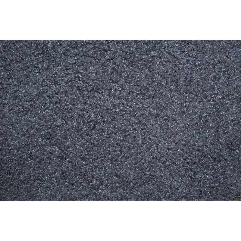 Lit double en tissu de laine gris anthracite