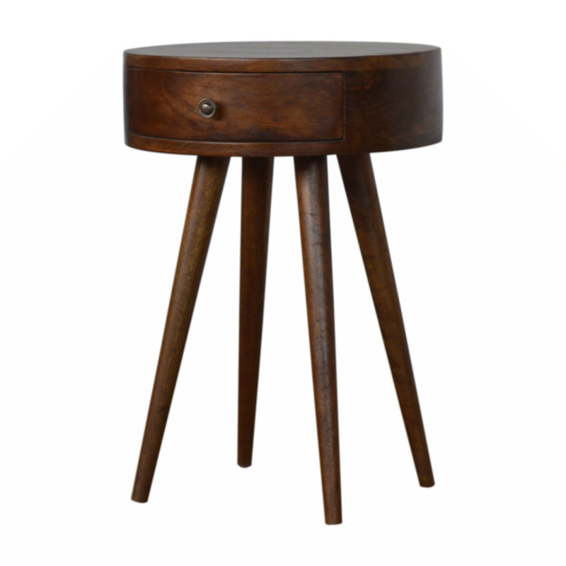 Table de chevet circulaire Nordic Chestnut