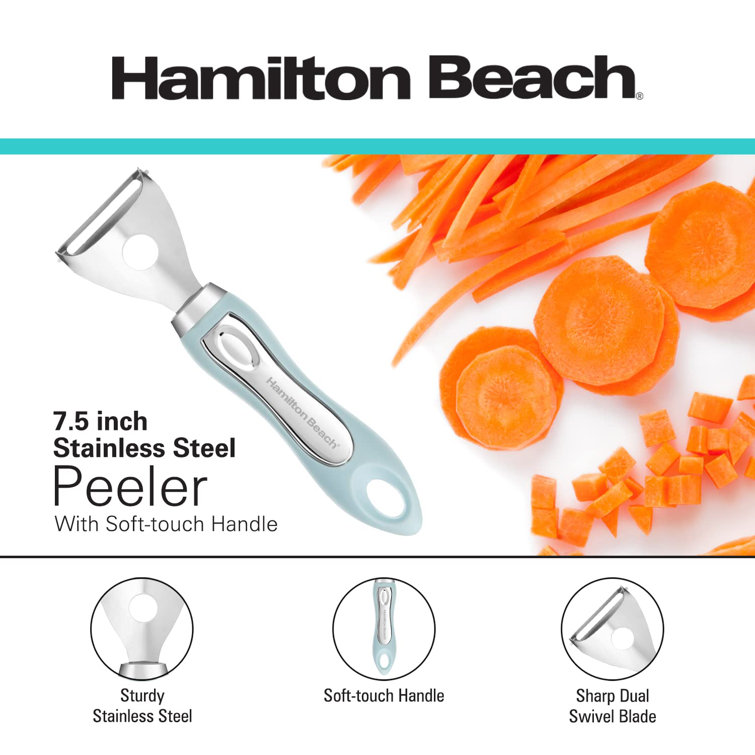 Hamilton Beach Peeler Stainless Steel 8in soft touch handle