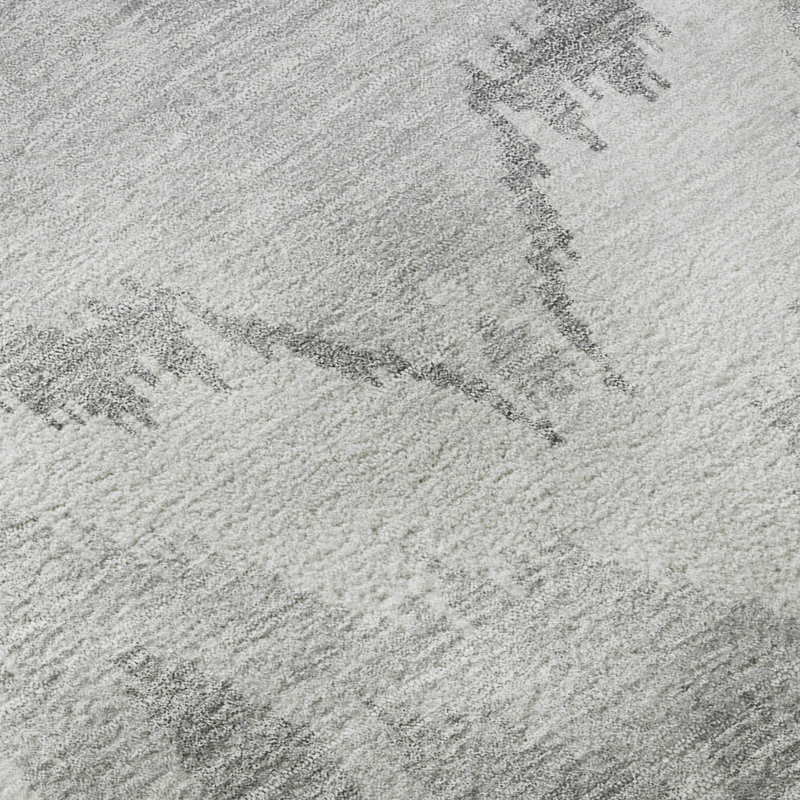 Premium Machine Washable Prisco Silver Rug, Rectangle 10' x 14'