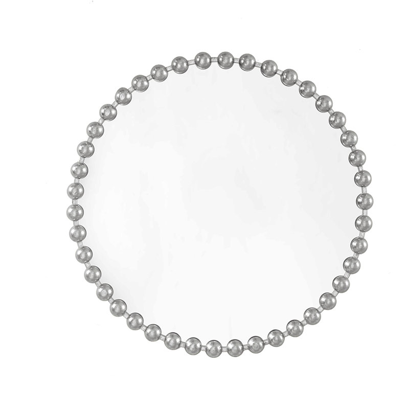 Miroir mural rond 36 po, Argent argent