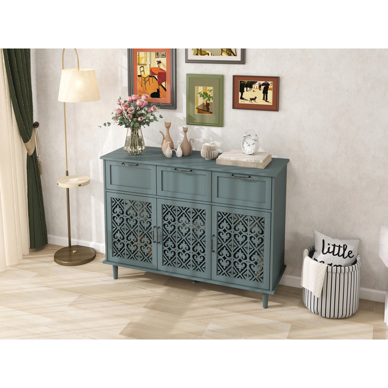 Armoire 2 portes et 3 tiroirs, Vert foncé